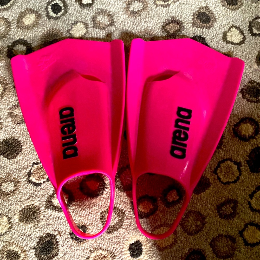 Womens arena pro series swimming fins, pink, size 38-39